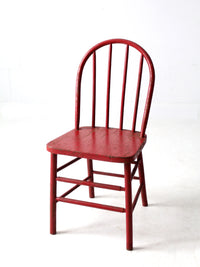 early 20th century red spindle back chair