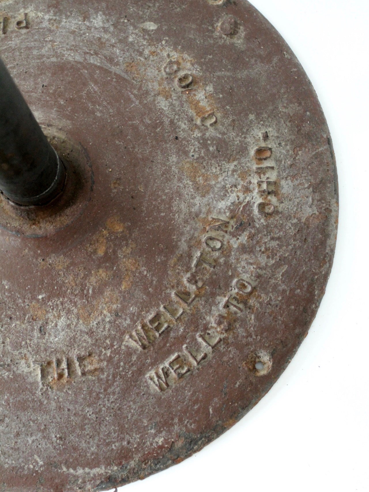 antique industrial rotating hardware bin