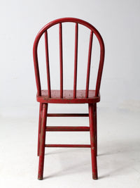 early 20th century red spindle back chair
