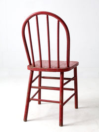 early 20th century red spindle back chair