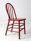 early 20th century red spindle back chair