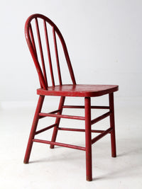 early 20th century red spindle back chair