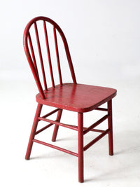 early 20th century red spindle back chair