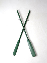 vintage painted wooden oars pair