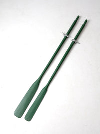 vintage painted wooden oars pair