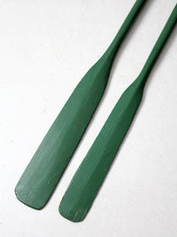 vintage painted wooden oars pair