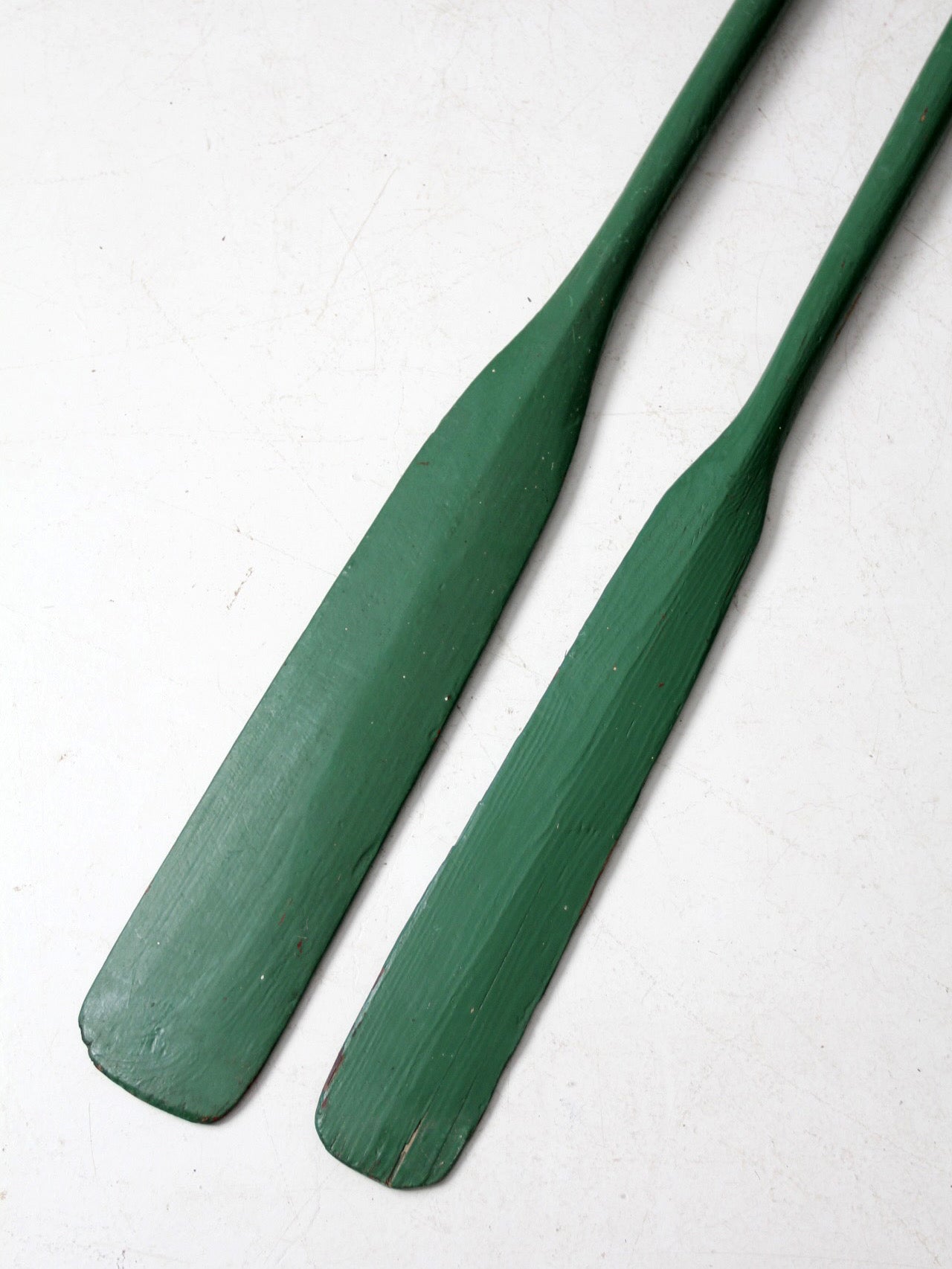 vintage painted wooden oars pair