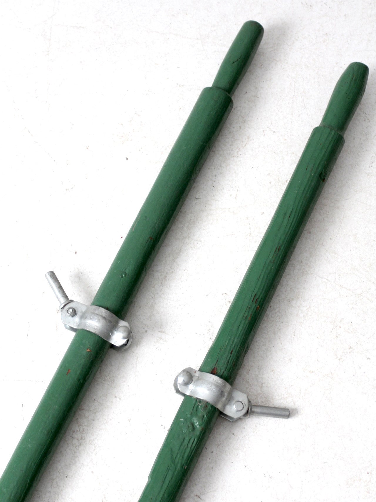 vintage painted wooden oars pair