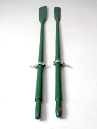 vintage painted wooden oars pair