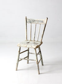 antique primitive plank seat chair