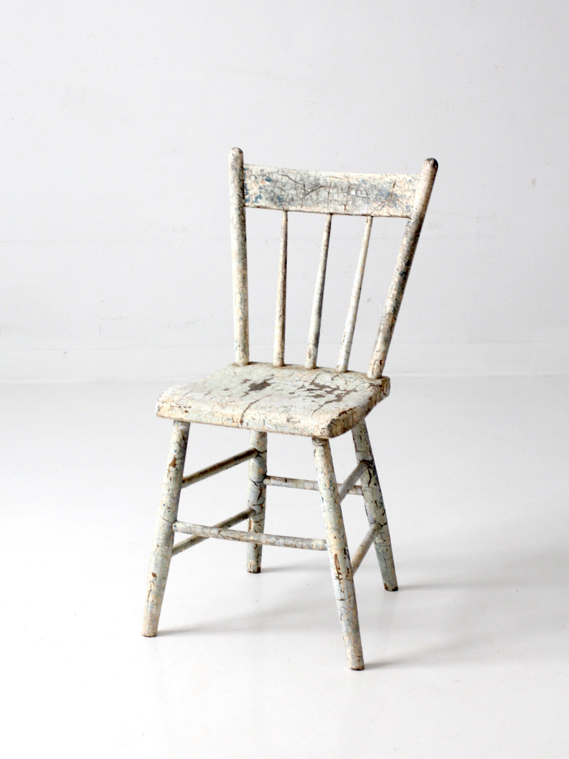 antique primitive plank seat chair