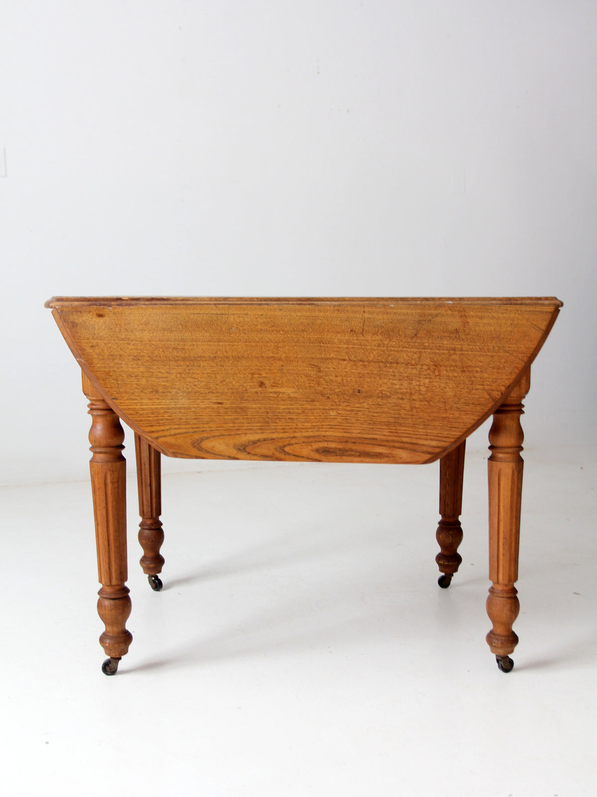 antique oak drop leaf dining table