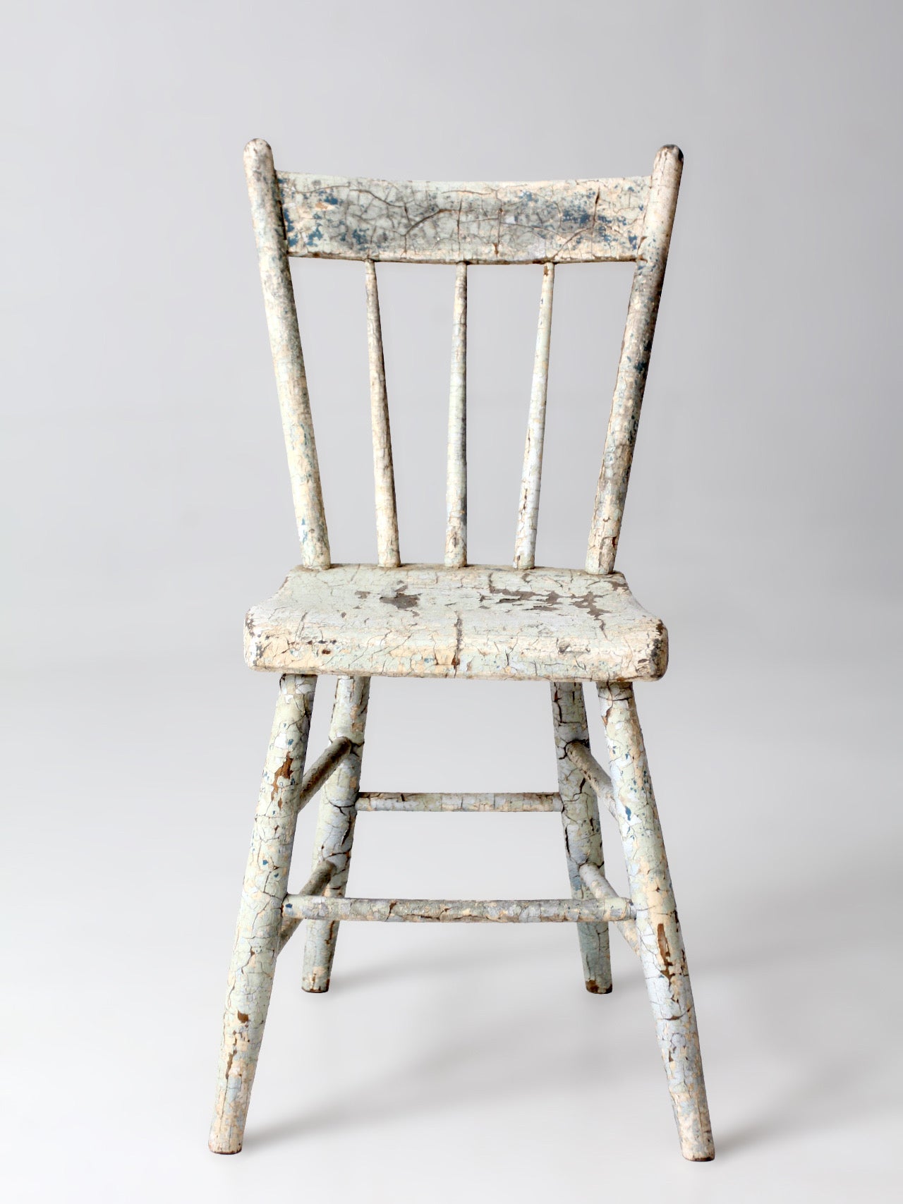 antique primitive plank seat chair
