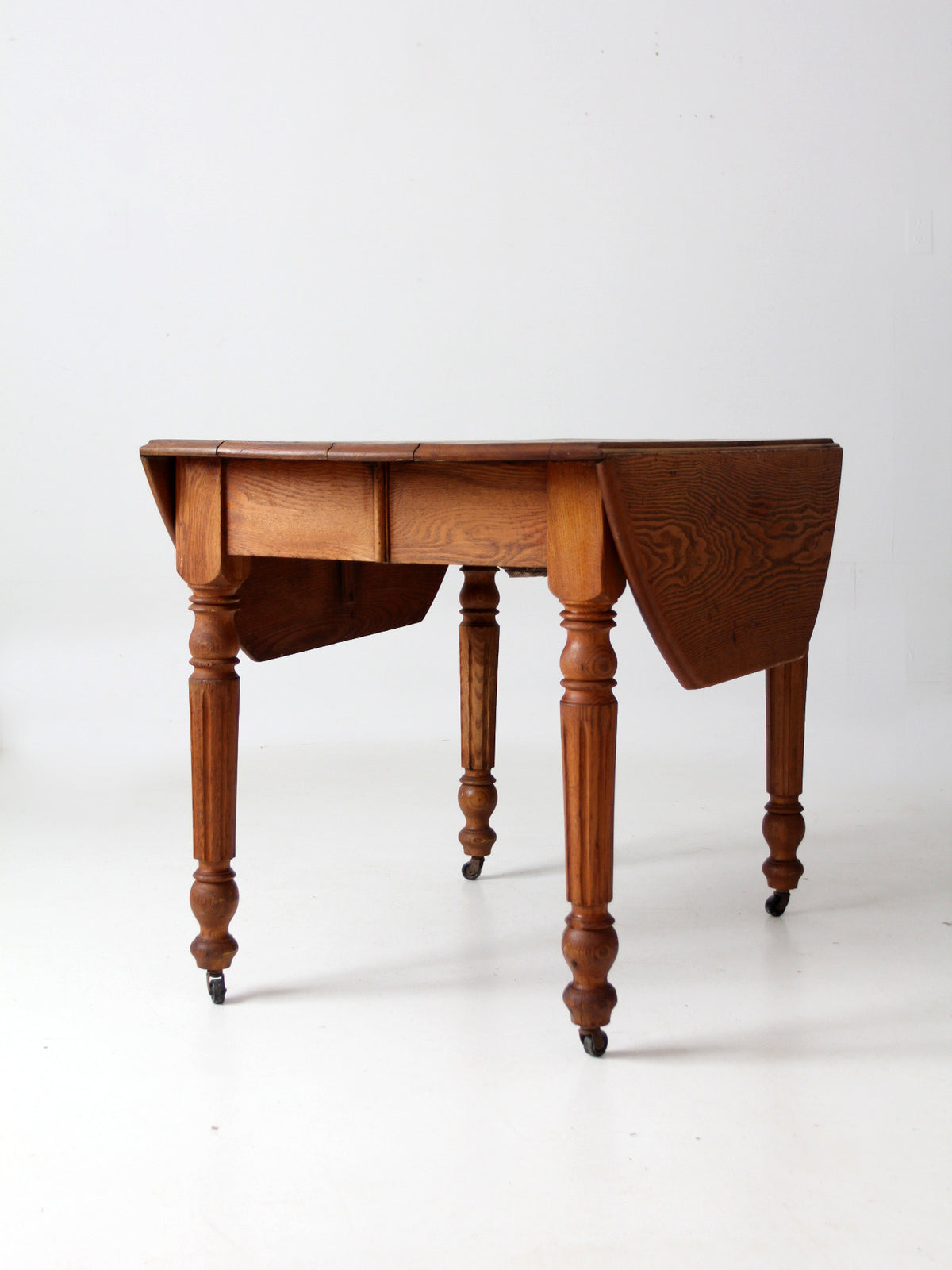 antique oak drop leaf dining table