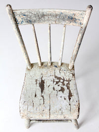 antique primitive plank seat chair