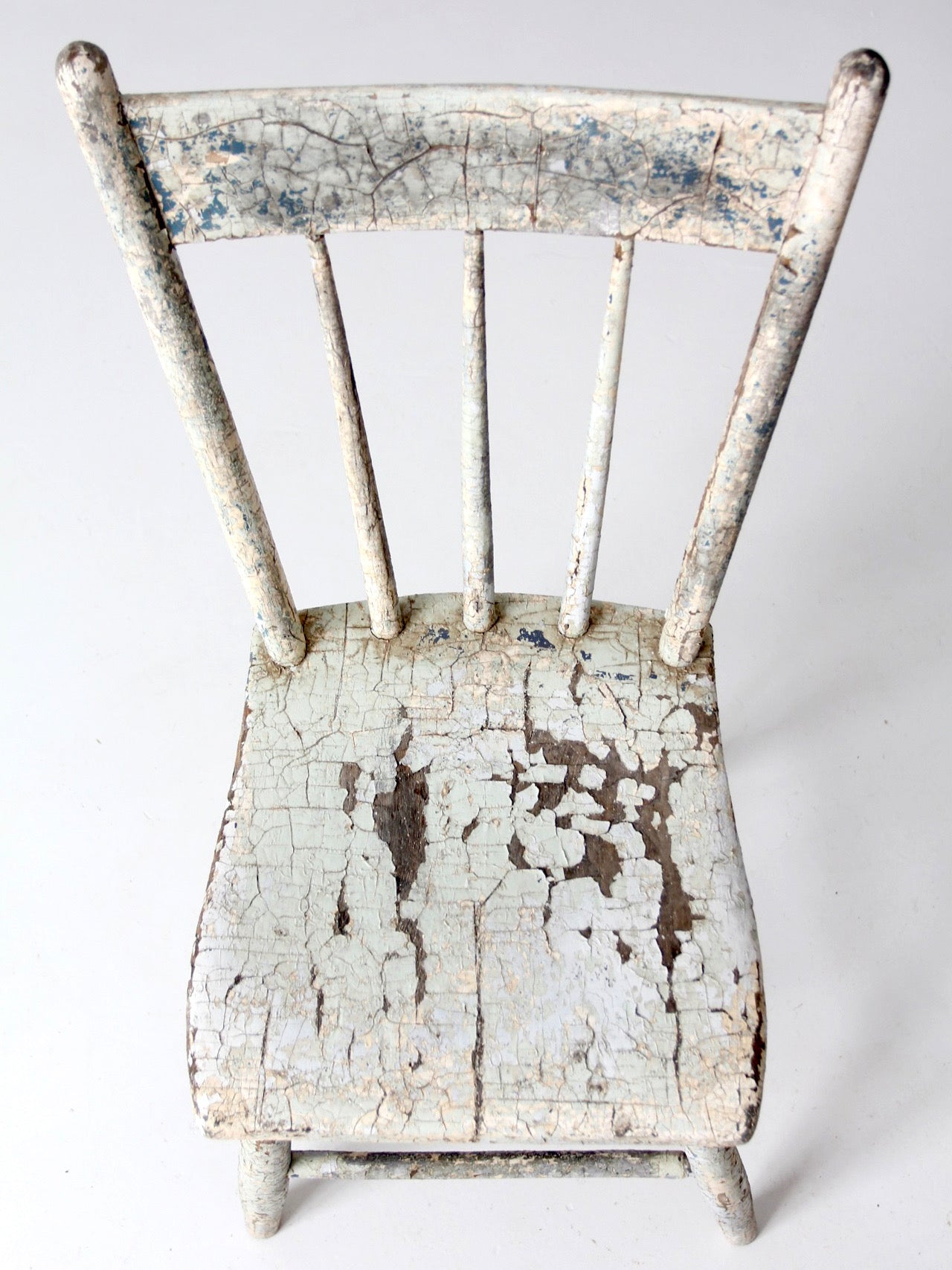 antique primitive plank seat chair
