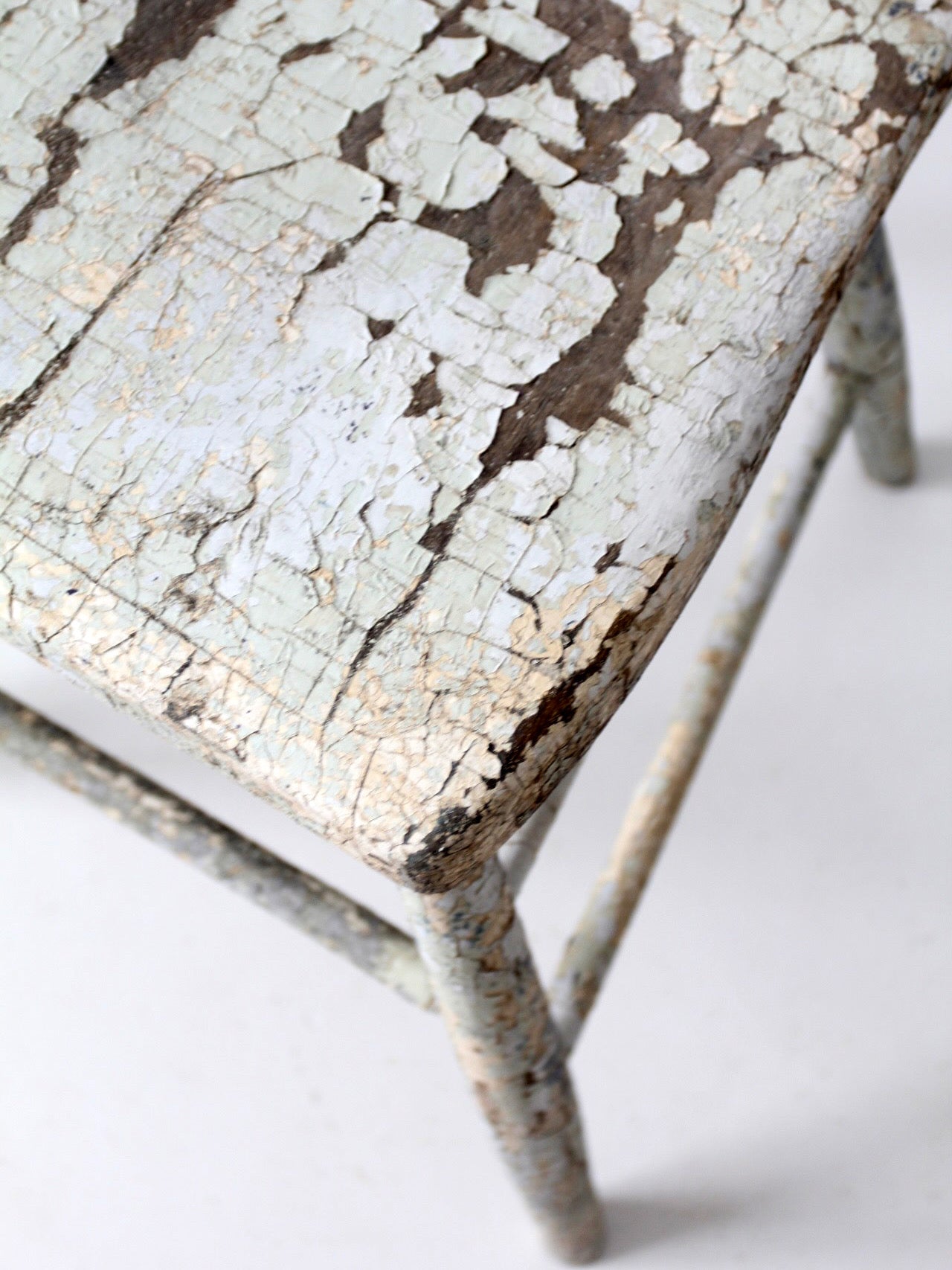 antique primitive plank seat chair