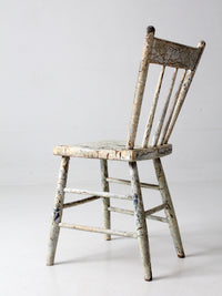 antique primitive plank seat chair