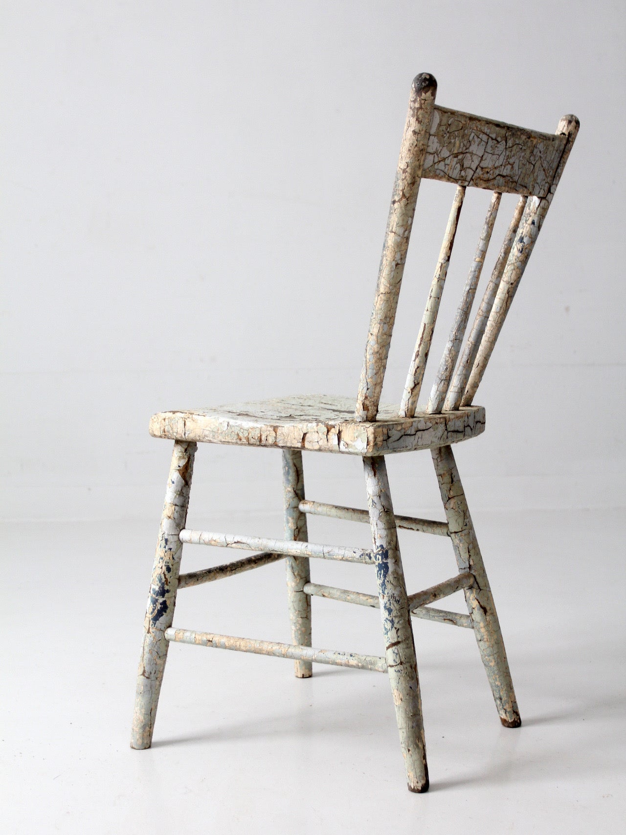 antique primitive plank seat chair