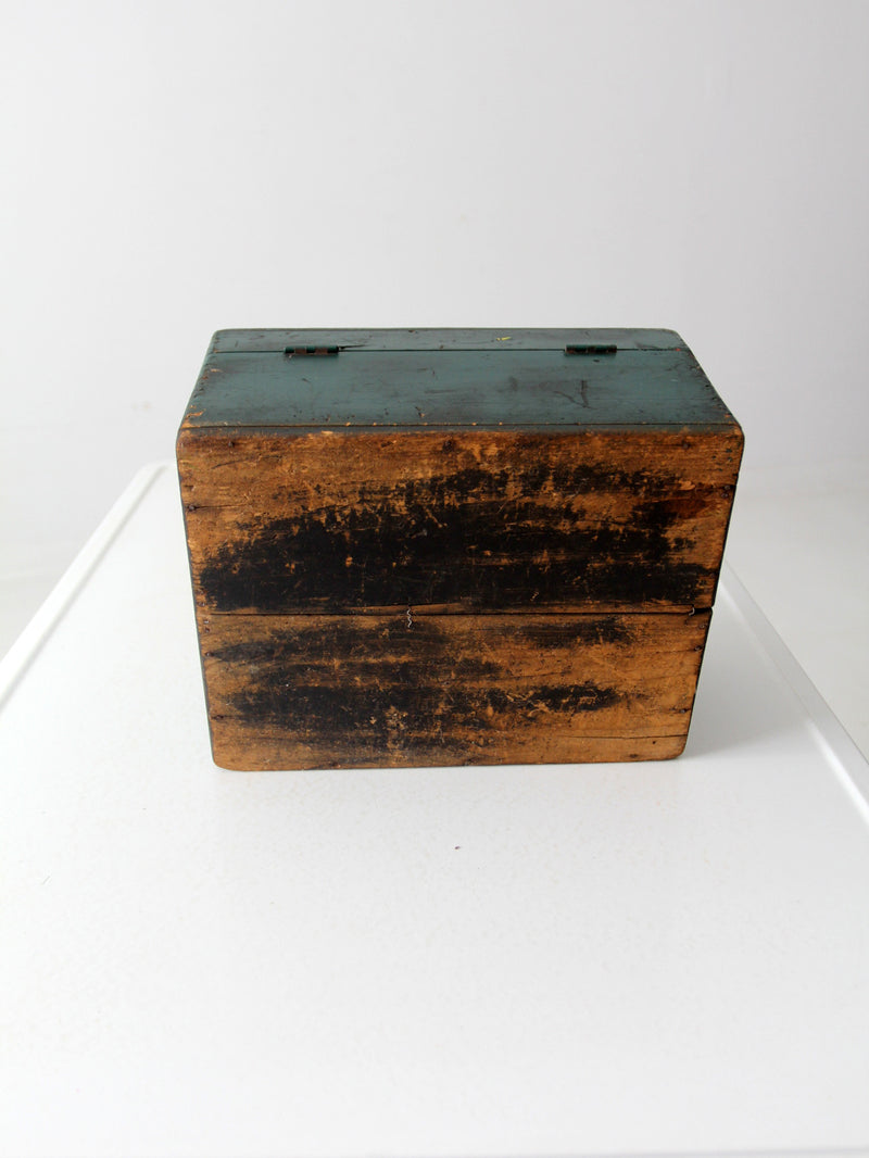 vintage wood tool box