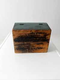 vintage wood tool box