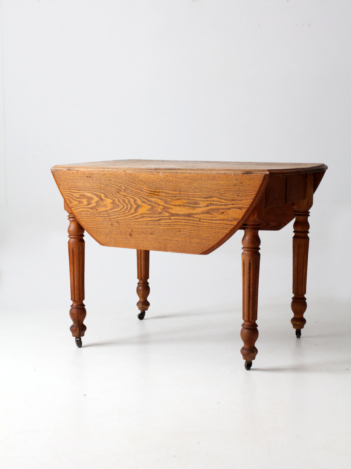 antique oak drop leaf dining table