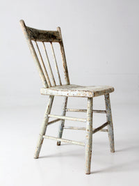 antique primitive plank seat chair