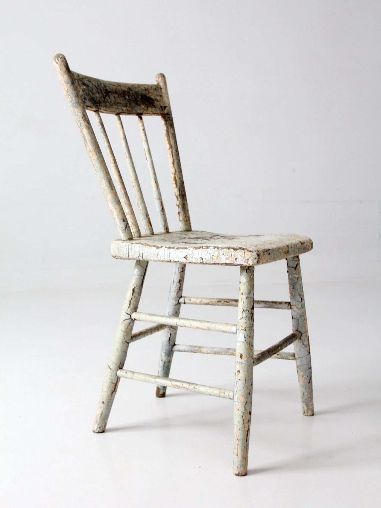 antique primitive plank seat chair