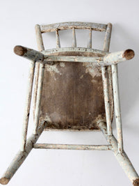 antique primitive plank seat chair