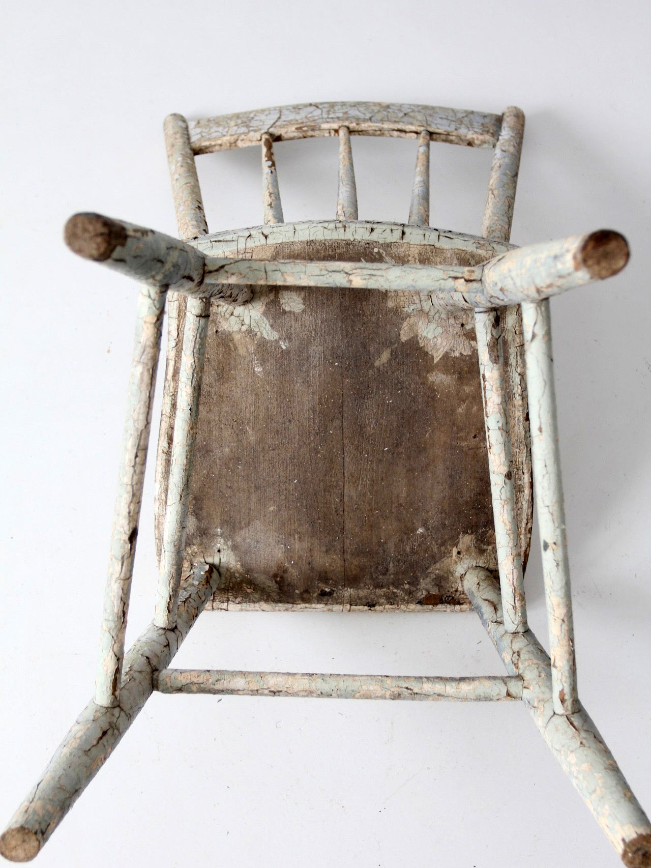 antique primitive plank seat chair