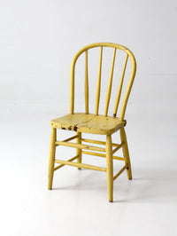 antique yellow painted Windsor spindle back chair