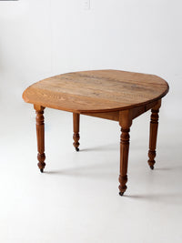 antique oak drop leaf dining table