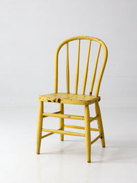 antique yellow painted Windsor spindle back chair