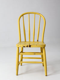 antique yellow painted Windsor spindle back chair