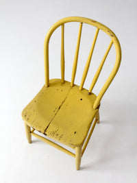 antique yellow painted Windsor spindle back chair