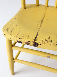 antique yellow painted Windsor spindle back chair