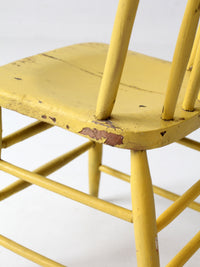 antique yellow painted Windsor spindle back chair