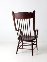 antique press back armchair