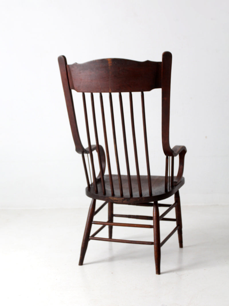 antique press back armchair