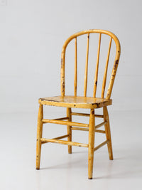 antique yellow painted Windsor style chair