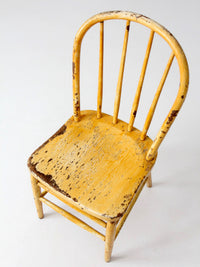 antique yellow painted Windsor style chair