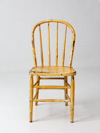antique yellow painted Windsor style chair