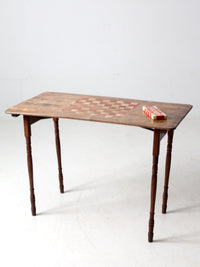 antique folding checkerboard table