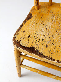 antique yellow painted Windsor style chair