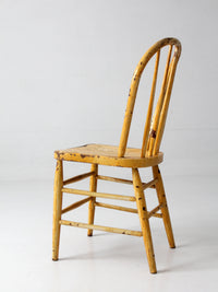 antique yellow painted Windsor style chair