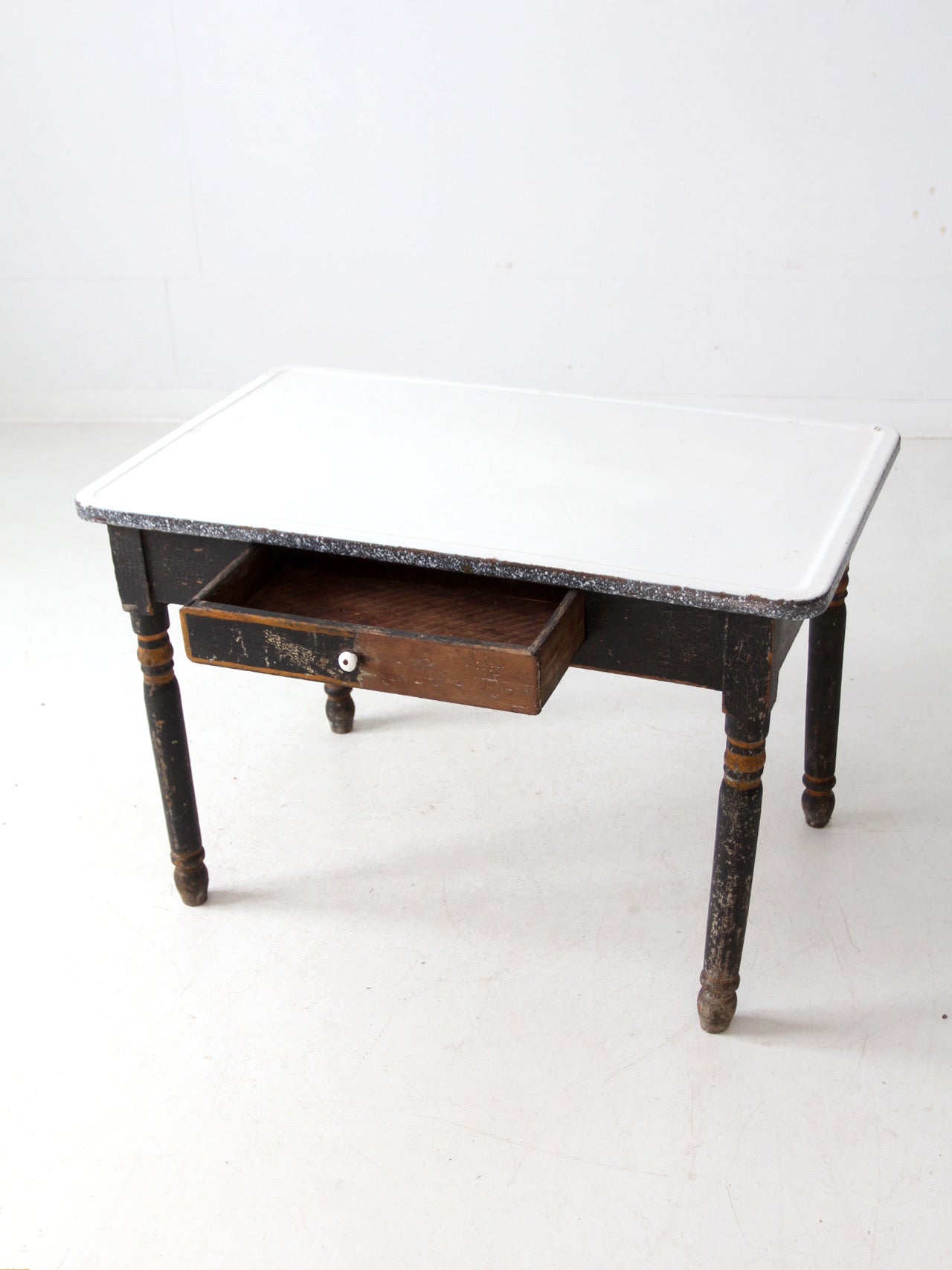 antique enamel top kitchen table