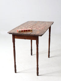 antique folding checkerboard table
