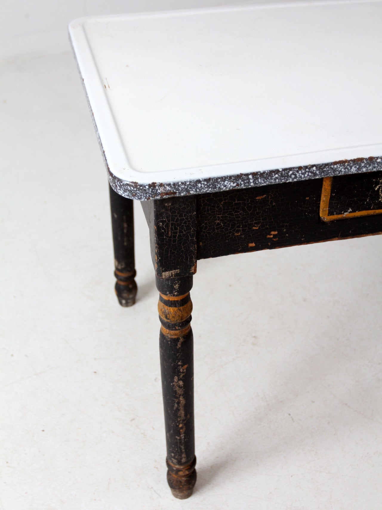 antique enamel top kitchen table