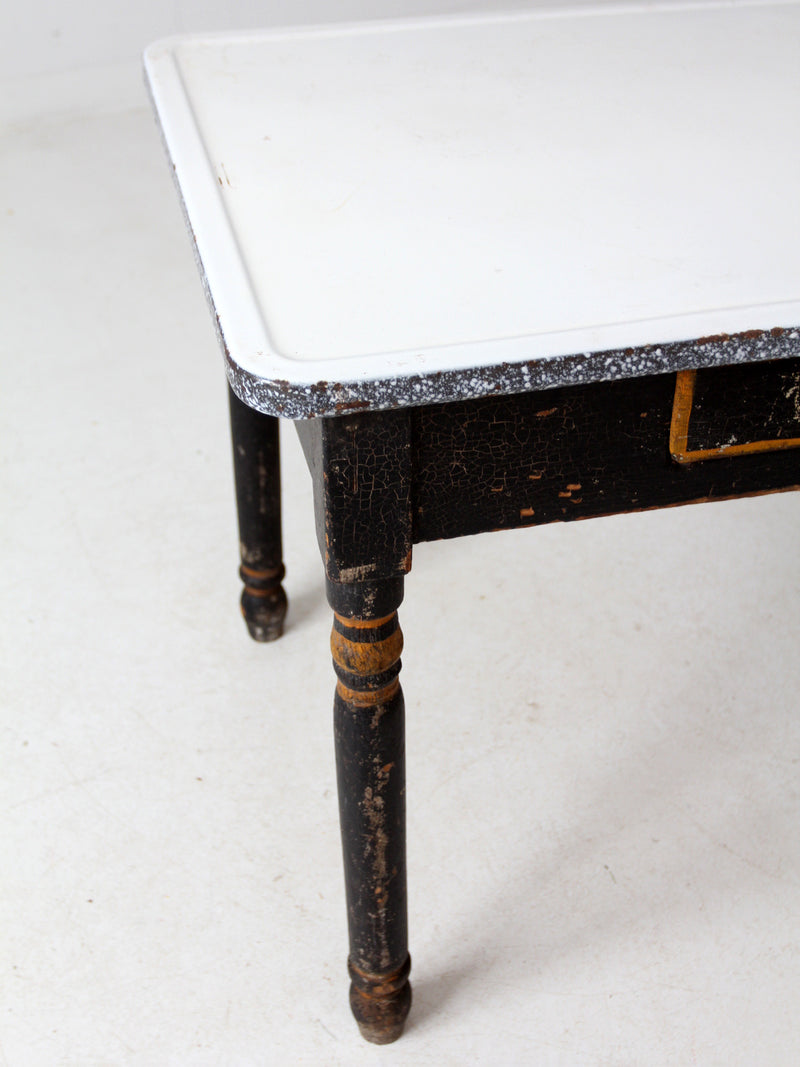 antique enamel top kitchen table
