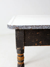 antique enamel top kitchen table